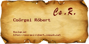 Csörgei Róbert névjegykártya
