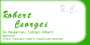 robert csorgei business card